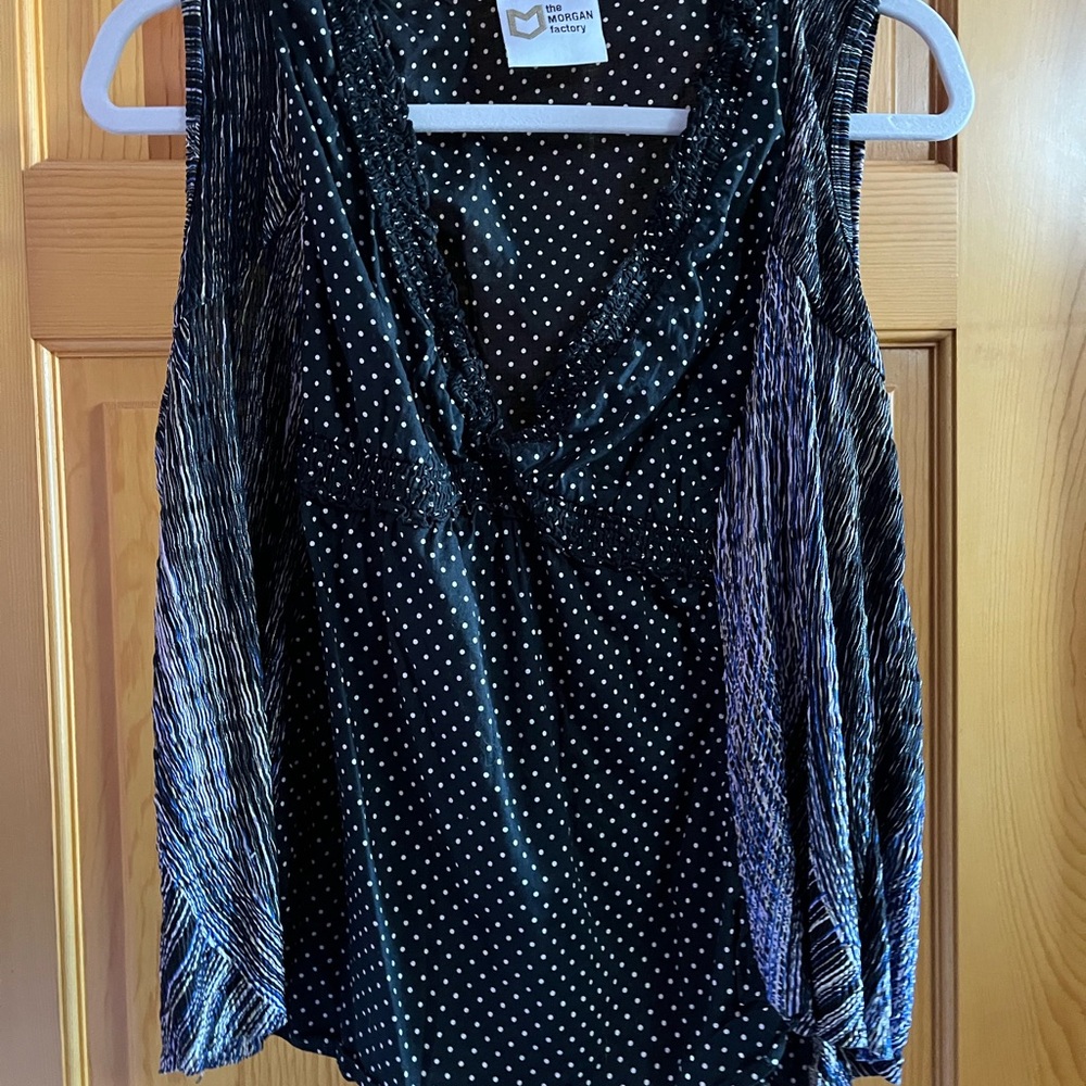 The morgan factory Black Polka Dot Blouse